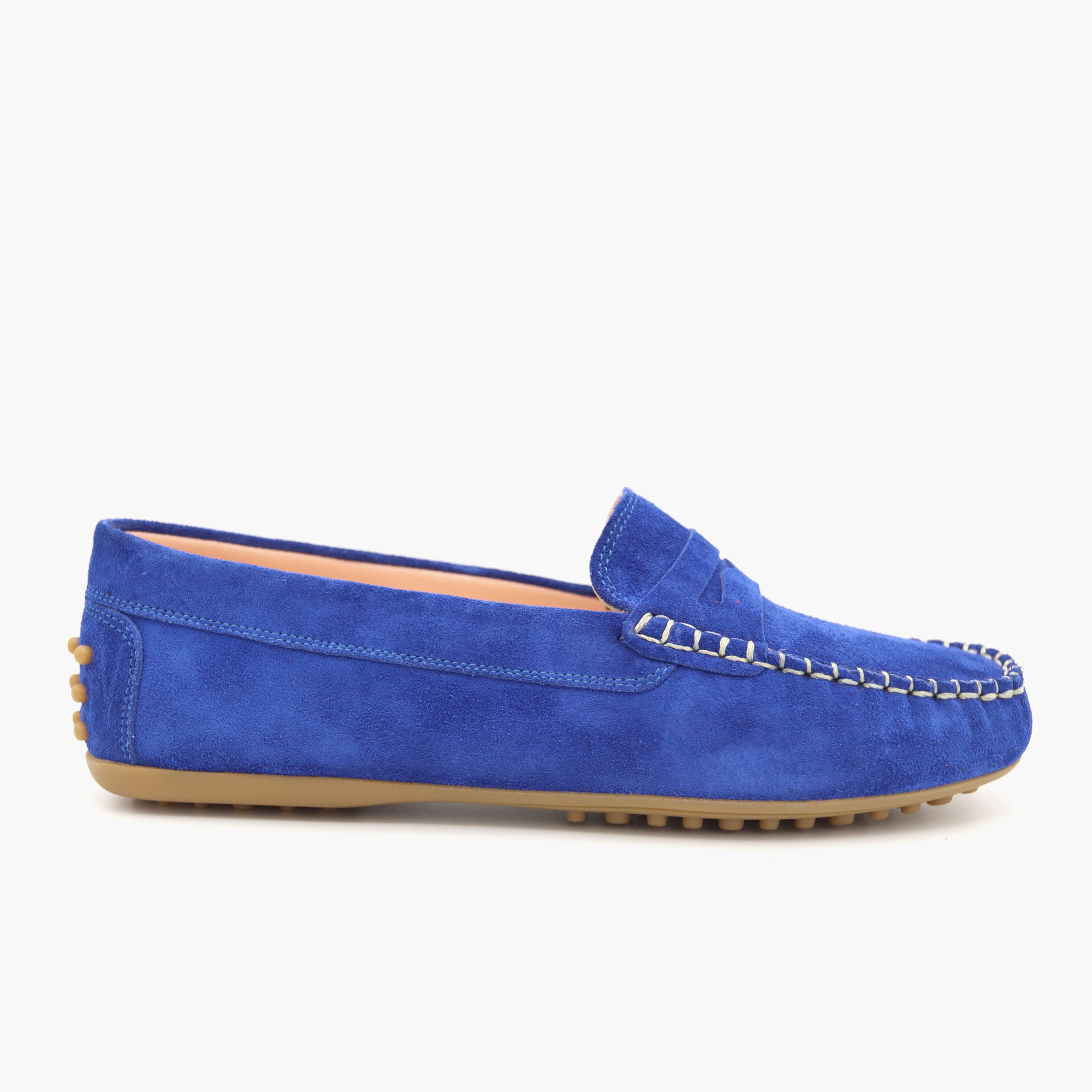 M03 Mocassin Daim Bleu Roi